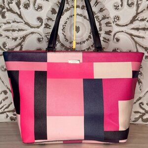 SOLD Kate Spade New York Pink Plaid Tote Bag Large Shoulder Handbag